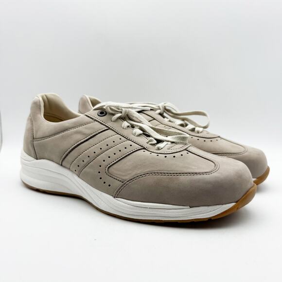 SAS Mens Camino Sneaker US Size 9.5 Wide Taupe Leather Lace Up NIB - Picture 4 of 13